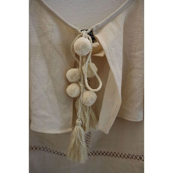 Central Park West C11690 Women's Sz S Beige Pom Pom Tie Camisole $59+ - Picture 4 of 8